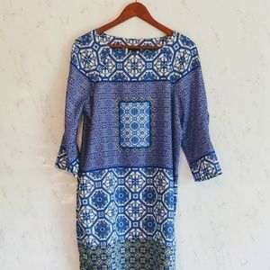 The Limited Blue Print Shift Dress